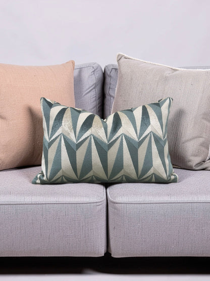 Kirby Fabric Lumbar Pillow Origami Rockets Sea Foam 12x18" Knife Edge Cover