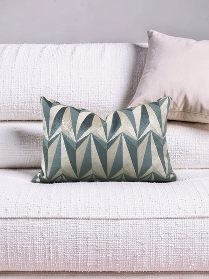 Kirby Fabric Lumbar Pillow Origami Rockets Sea Foam 12x18" Knife Edge Cover