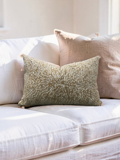 Pollack Fabric Lumbar Pillow Bali Acacia 12x18" Knife Edge Cover