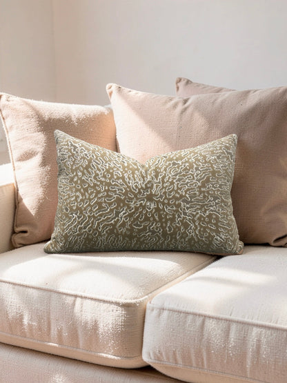 Pollack Fabric Lumbar Pillow Bali Acacia 12x18" Knife Edge Cover