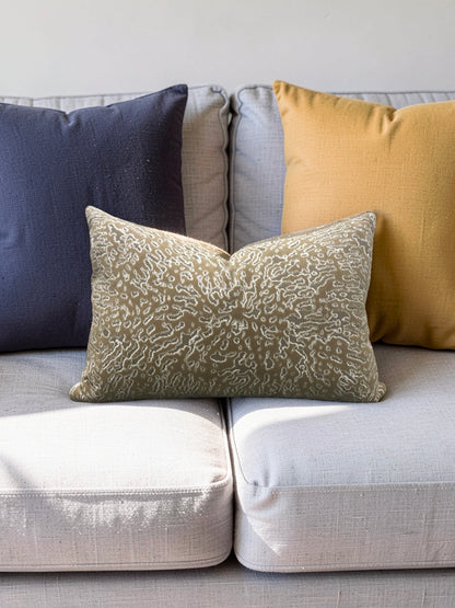 Pollack Fabric Lumbar Pillow Bali Acacia 12x18" Knife Edge Cover