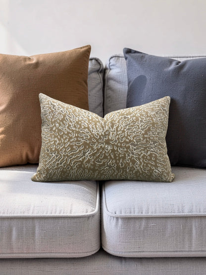 Pollack Fabric Lumbar Pillow Bali Acacia 12x18" Knife Edge Cover