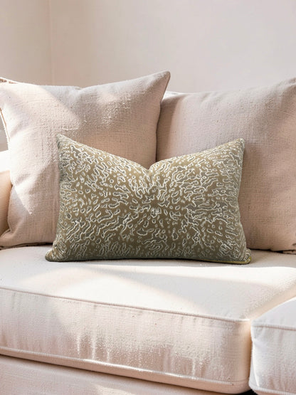 Pollack Fabric Lumbar Pillow Bali Acacia 12x18" Knife Edge Cover