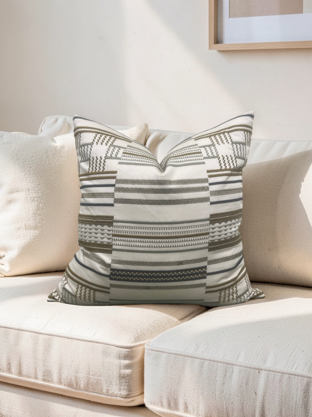 Larsen Fabric Decorative Pillow Hillside Gold 20x20" Knife Edge Cover