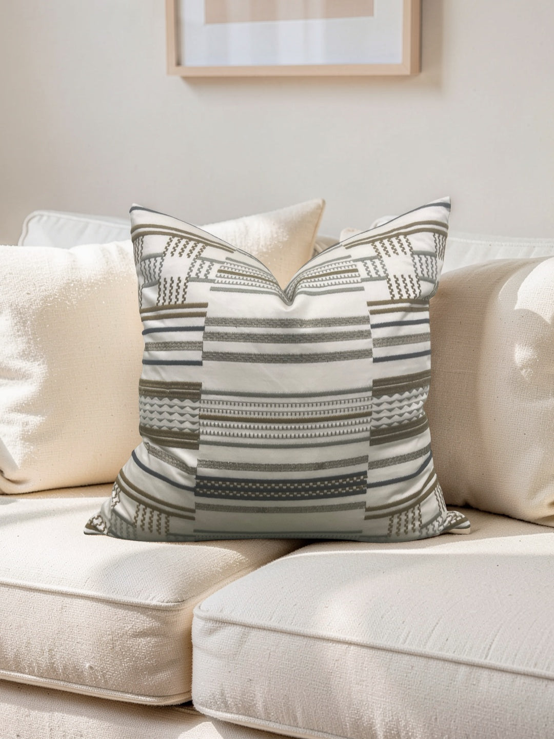 Larsen Fabric Decorative Pillow Hillside Gold 20x20" Knife Edge Cover