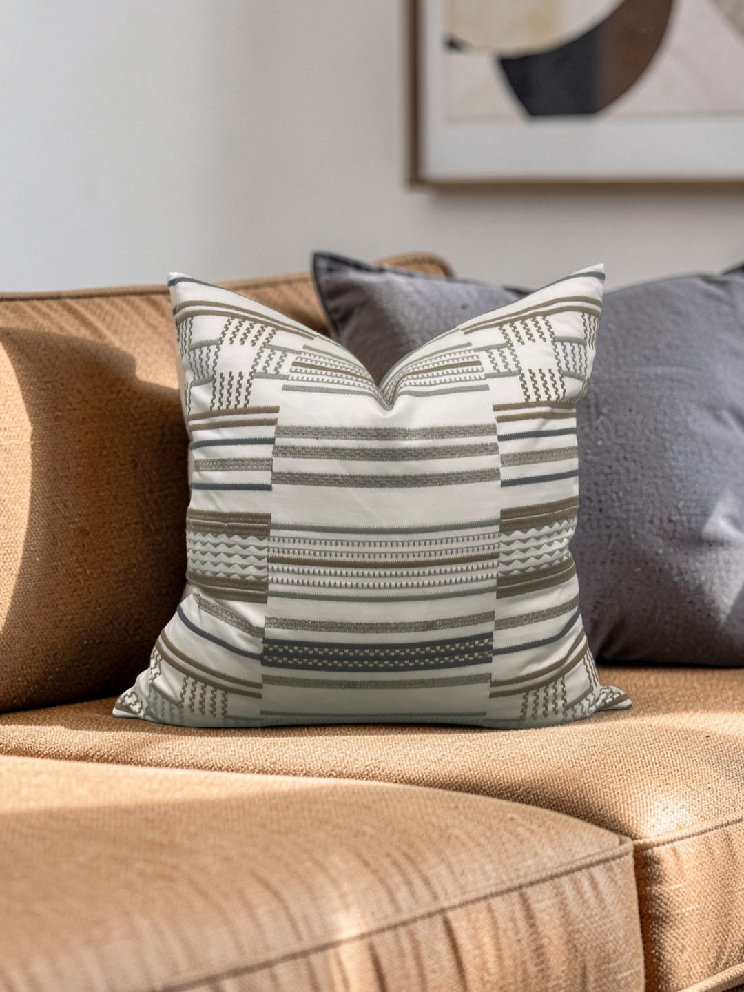 Larsen Fabric Decorative Pillow Hillside Gold 20x20" Knife Edge Cover