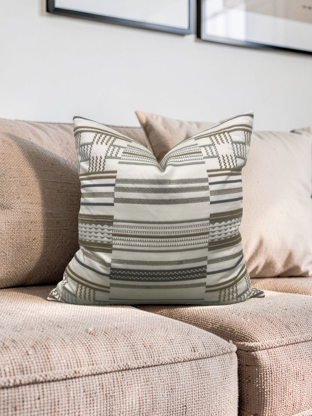 Larsen Fabric Decorative Pillow Hillside Gold 20x20" Knife Edge Cover
