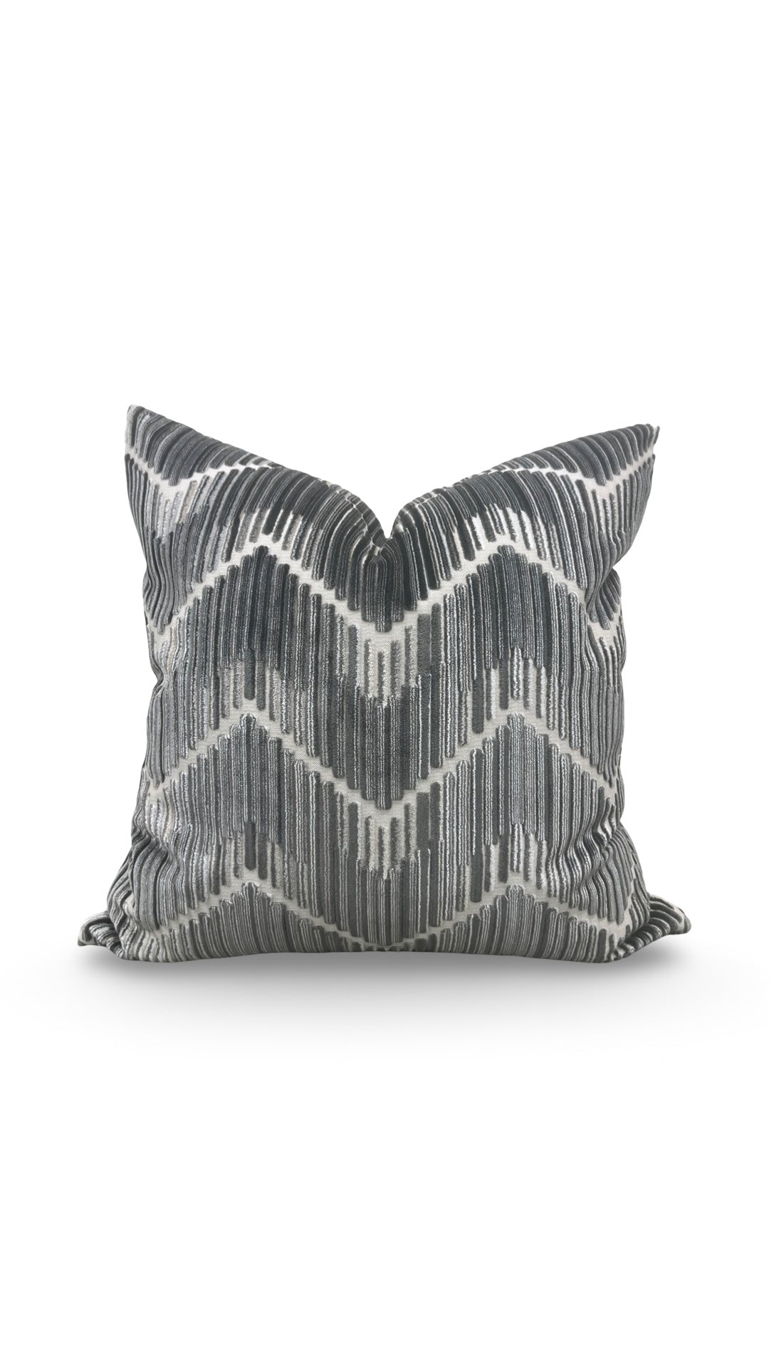 Kravet Fabric Decorative Pillow Highs And Lows Anthracite 20x20" Knife Edge Cover