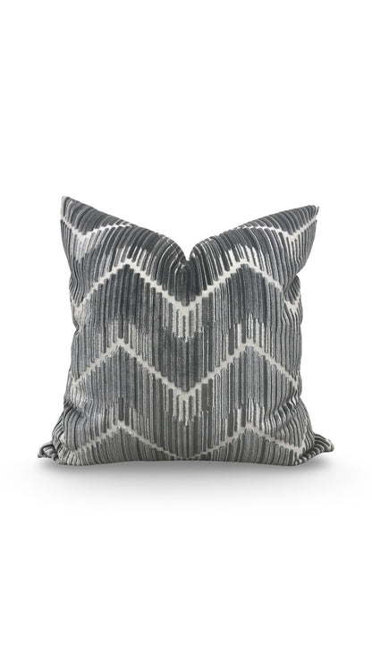 Kravet Fabric Decorative Pillow Highs And Lows Anthracite 20x20" Knife Edge Cover