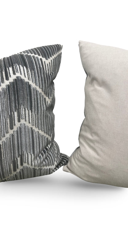 Kravet Fabric Decorative Pillow Highs And Lows Anthracite 20x20" Knife Edge Cover