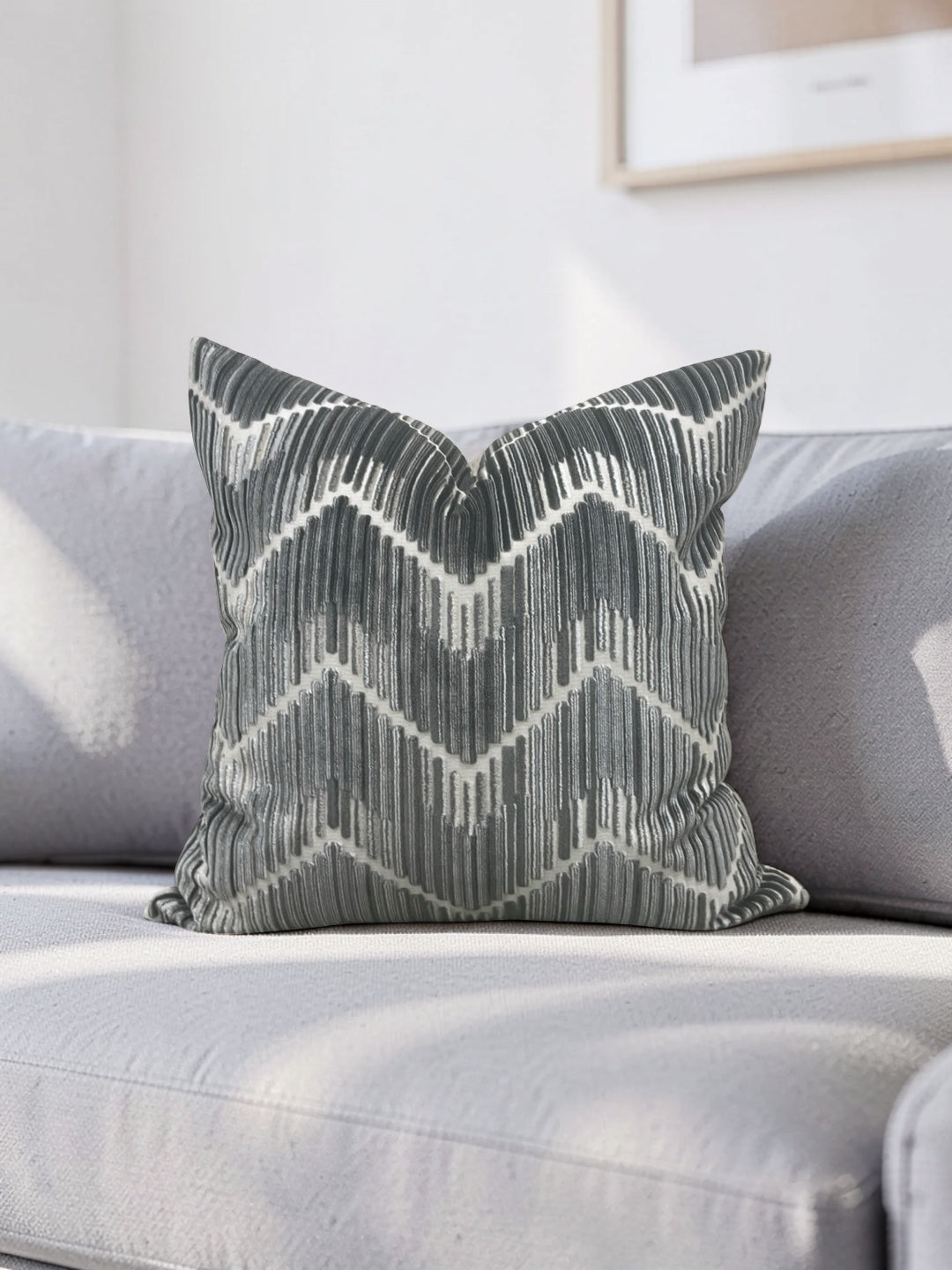 Kravet Fabric Decorative Pillow Highs And Lows Anthracite 20x20" Knife Edge Cover