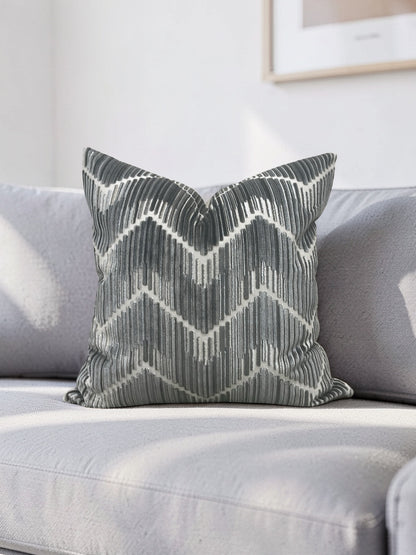 Kravet Fabric Decorative Pillow Highs And Lows Anthracite 20x20" Knife Edge Cover