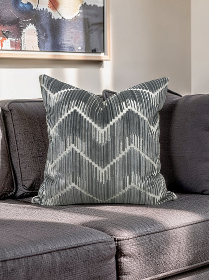 Kravet Fabric Decorative Pillow Highs And Lows Anthracite 20x20" Knife Edge Cover