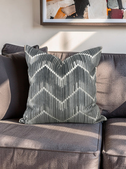 Kravet Fabric Decorative Pillow Highs And Lows Anthracite 20x20" Knife Edge Cover