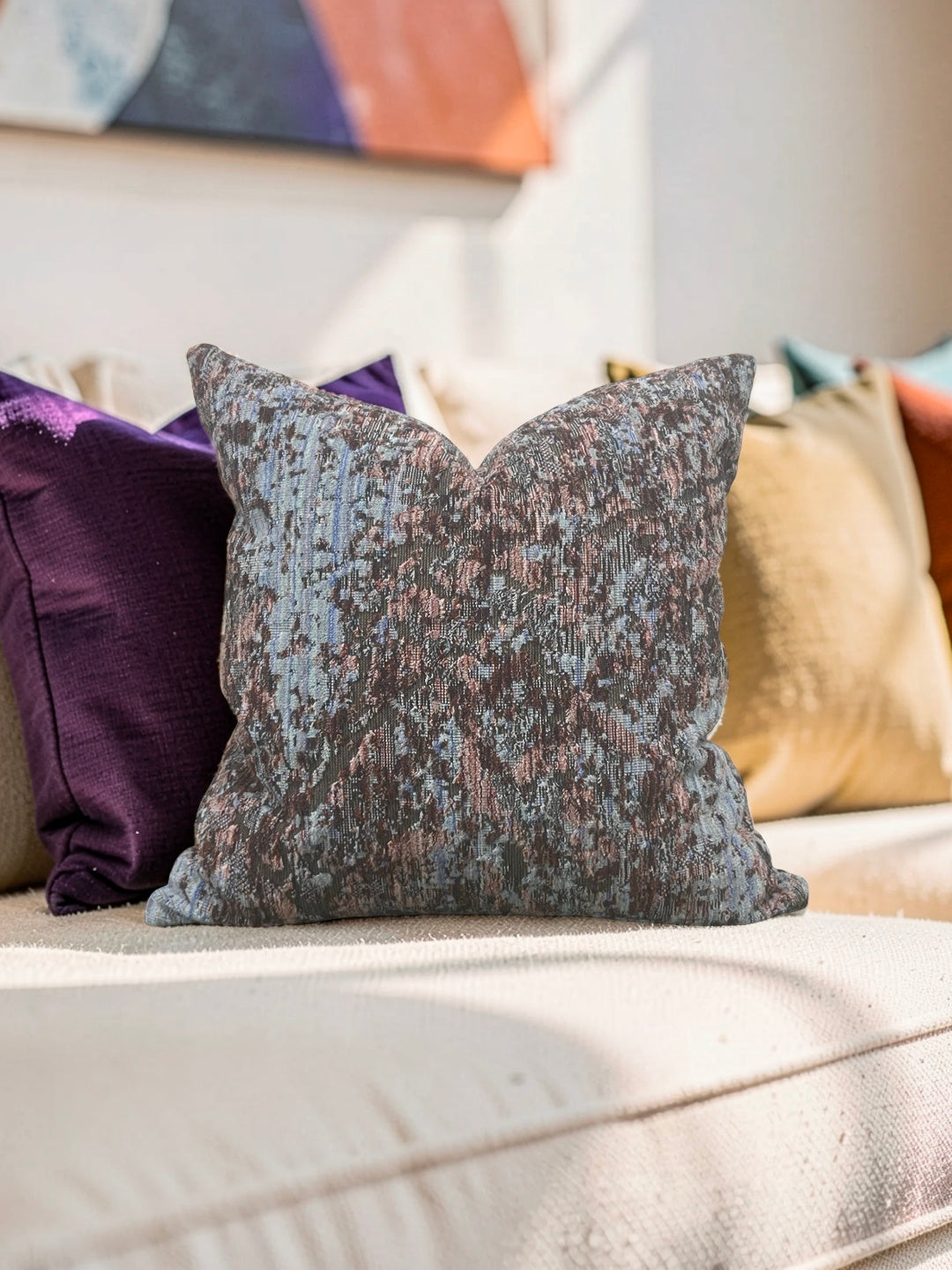 HBF Textiles Decorative Pillow Fields of Velvet Wild Blossom 18x18" Knife Edge Cover