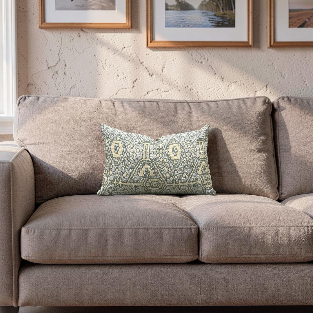 Jennifer Shorto Lumbar Pillow Tao Mint 12x18" Knife Edge Cover