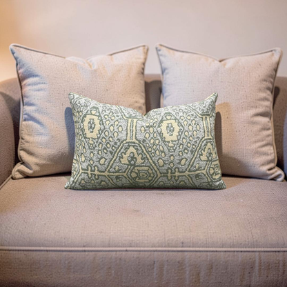 Jennifer Shorto Lumbar Pillow Tao Mint 12x18" Knife Edge Cover