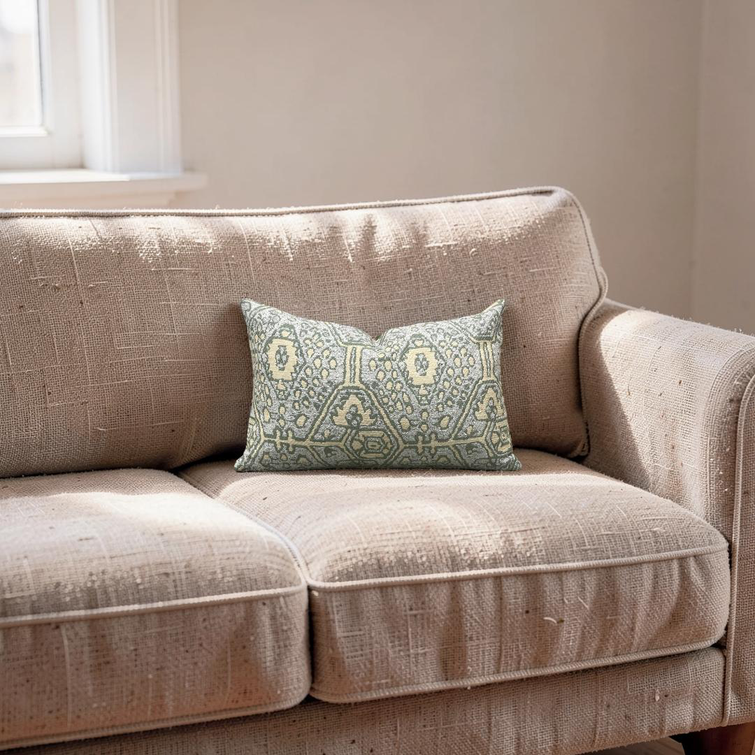 Jennifer Shorto Lumbar Pillow Tao Mint 12x18" Knife Edge Cover