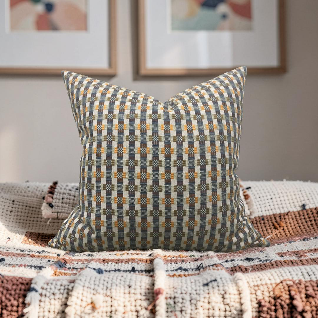 Jim Thompson 22x22" Decorative Pillow Coverlet Copper Knife Edge Cover