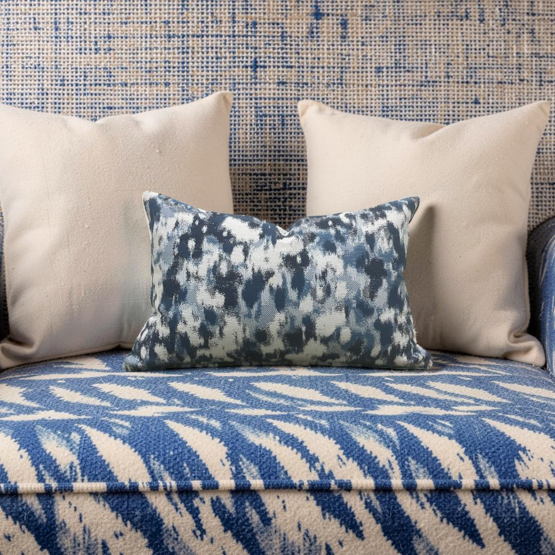 Jim Thompson Lumbar Pillow Plumeria Ocean 12x18" Knife Edge Cover