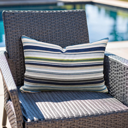 Jim Thompson Lumbar Pillow Pool Party Maritime 12x18" Knife Edge Cover