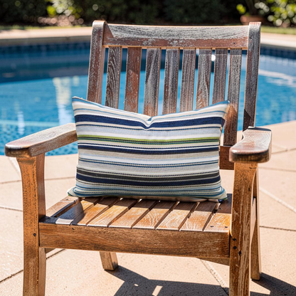 Jim Thompson Lumbar Pillow Pool Party Maritime 12x18" Knife Edge Cover