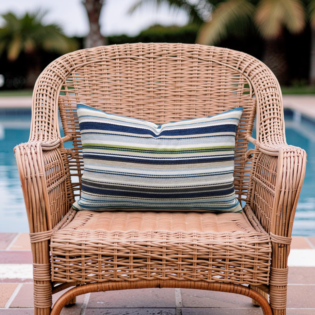 Jim Thompson Lumbar Pillow Pool Party Maritime 12x18" Knife Edge Cover