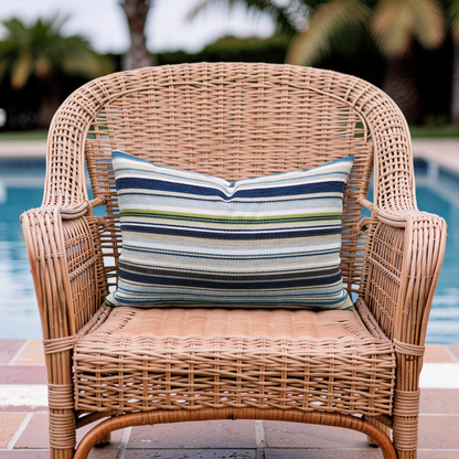 Jim Thompson Lumbar Pillow Pool Party Maritime 12x18" Knife Edge Cover