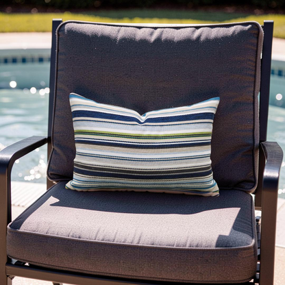 Jim Thompson Lumbar Pillow Pool Party Maritime 12x18" Knife Edge Cover