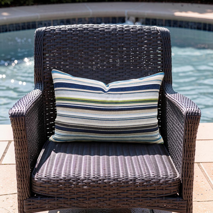 Jim Thompson Lumbar Pillow Pool Party Maritime 12x18" Knife Edge Cover