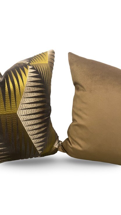 Jim Thompson Decorative Pillow 22x22" Cotton Club Umber Knife Edge Cover