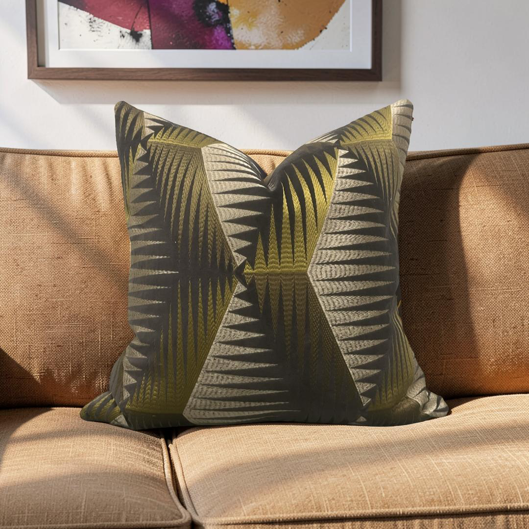 Jim Thompson Decorative Pillow 22x22" Cotton Club Umber Knife Edge Cover