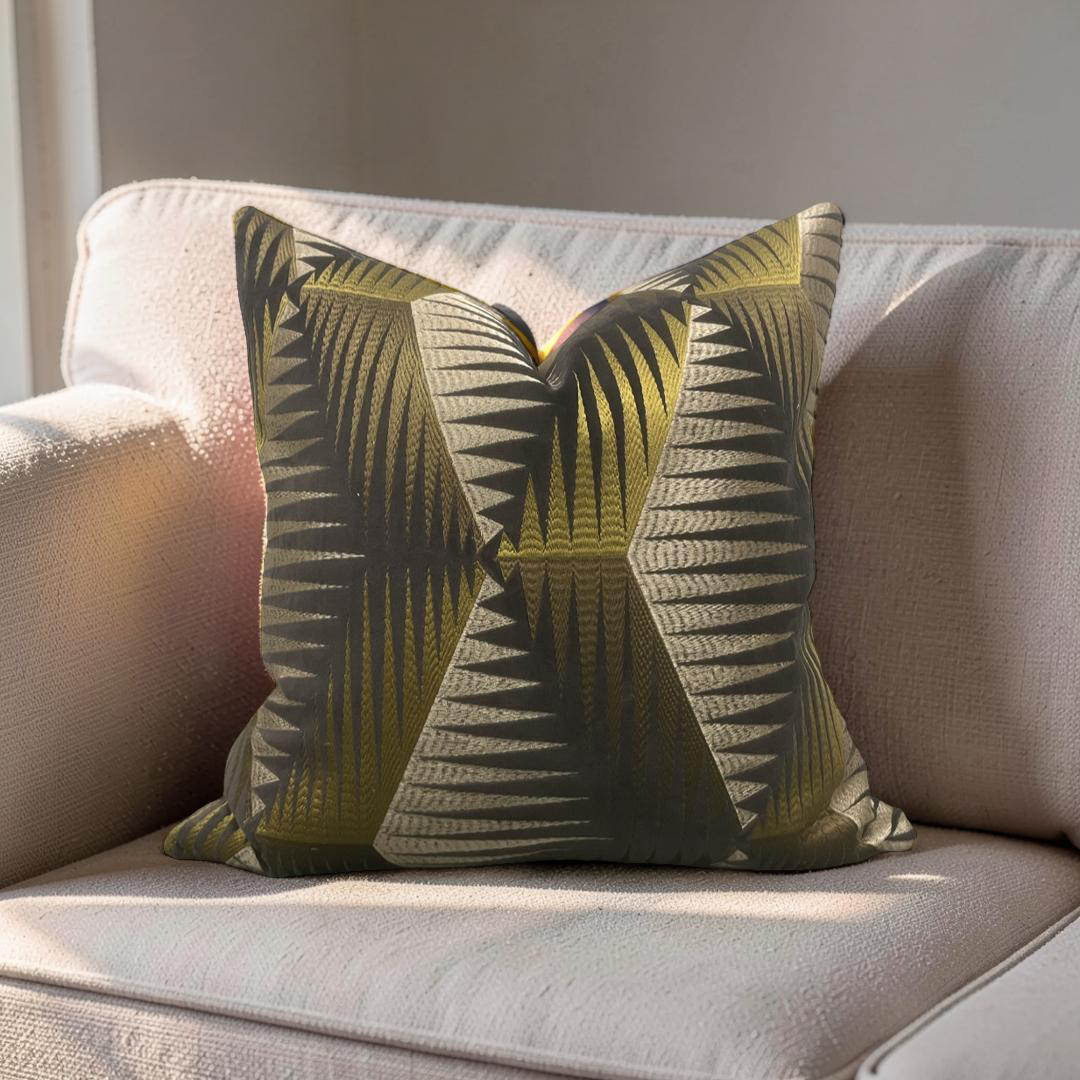 Jim Thompson Decorative Pillow 22x22" Cotton Club Umber Knife Edge Cover