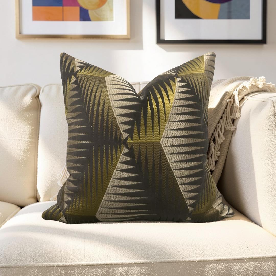 Jim Thompson Decorative Pillow 22x22" Cotton Club Umber Knife Edge Cover