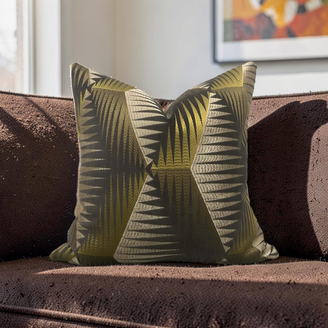 Jim Thompson Decorative Pillow 22x22" Cotton Club Umber Knife Edge Cover