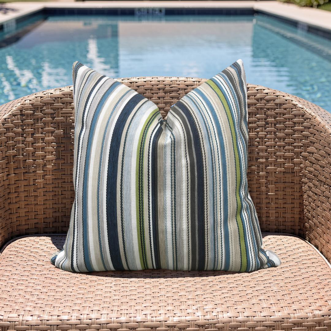 Outdoor Jim Thompson Pillow Pool Party Maritime 20x20" Knife Edge Cover