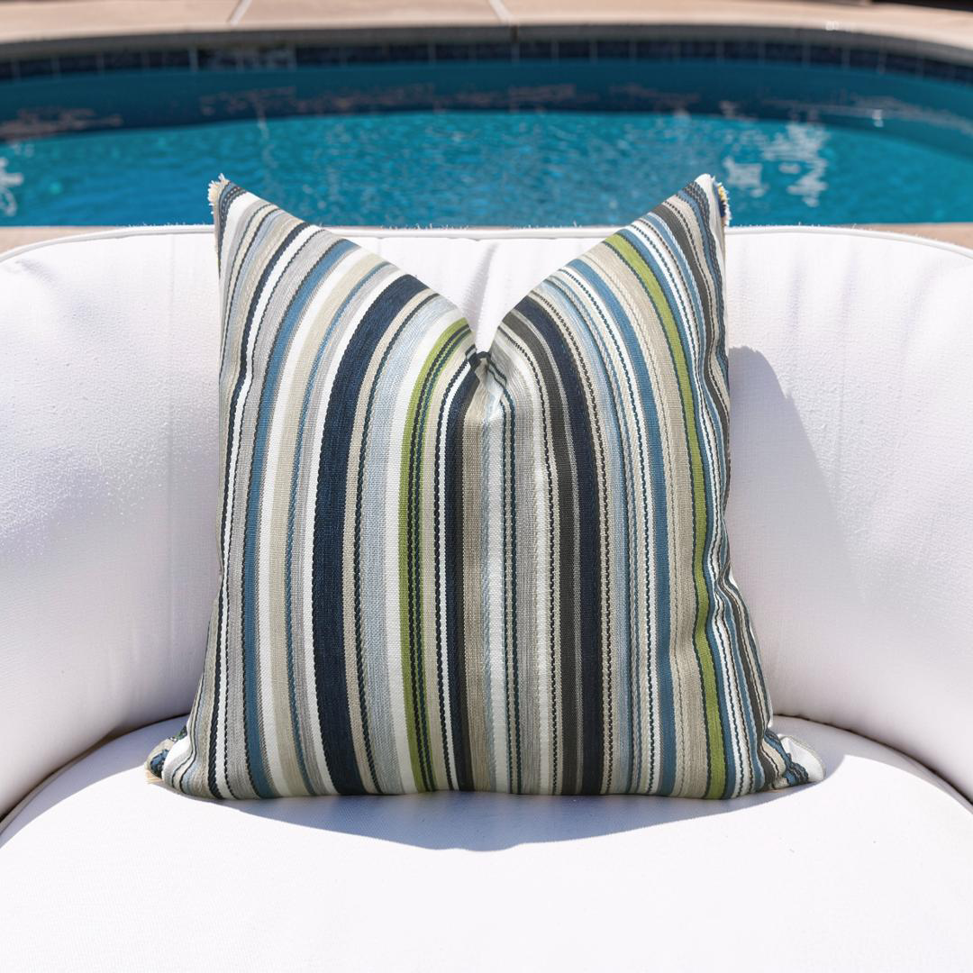 Outdoor Jim Thompson Pillow Pool Party Maritime 20x20" Knife Edge Cover