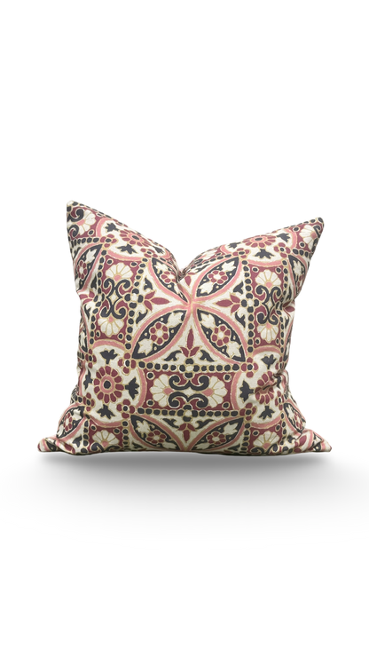 Designer Fabric Oman Berry 22x22" Knife Edge Decorative Throw Pillow