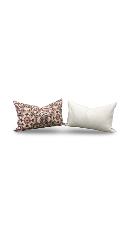 Designer Fabric Oman Berry 12x18" Knife Edge Decorative Lumbar Pillow