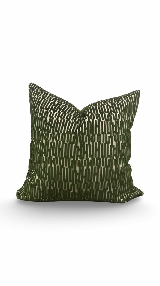 Raised Velvet Decorative Pillow Linq Olive Branch 20x20" Knife Edge Cover