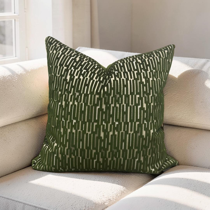 Raised Velvet Decorative Pillow Linq Olive Branch 20x20" Knife Edge Cover