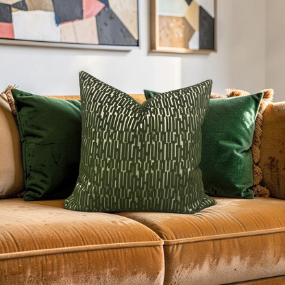 Raised Velvet Decorative Pillow Linq Olive Branch 20x20" Knife Edge Cover