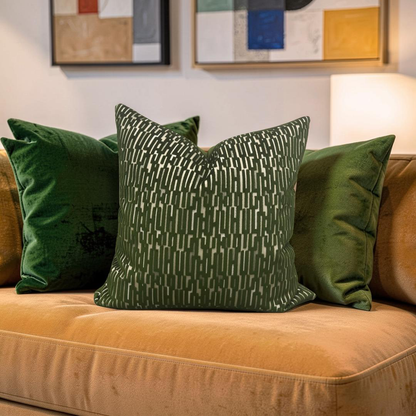 Raised Velvet Decorative Pillow Linq Olive Branch 20x20" Knife Edge Cover