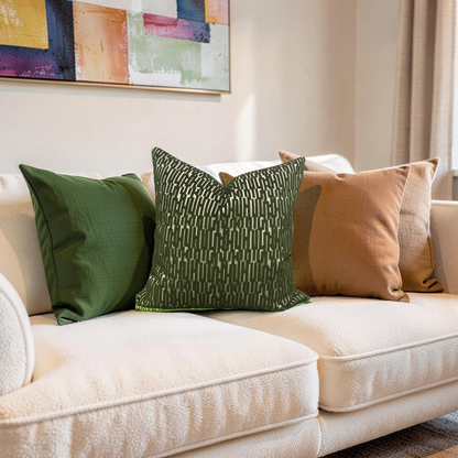 Raised Velvet Decorative Pillow Linq Olive Branch 20x20" Knife Edge Cover