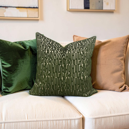 Raised Velvet Decorative Pillow Linq Olive Branch 20x20" Knife Edge Cover
