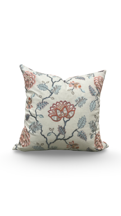 Designer Fabric Grand Bouquet Sorbet 22x22" Knife Edge Decorative Throw Pillow