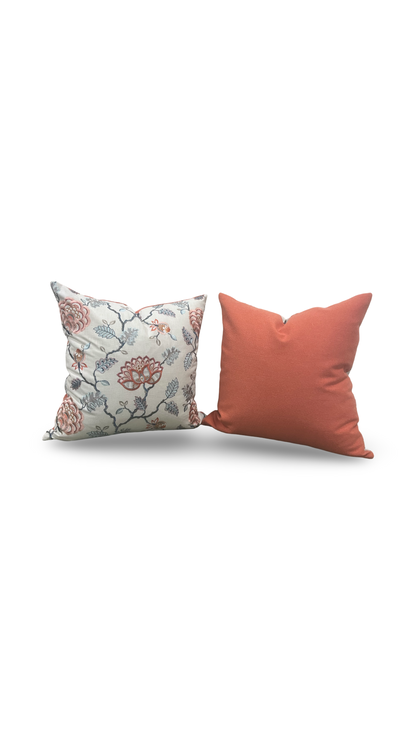 Designer Fabric Grand Bouquet Sorbet 22x22" Knife Edge Decorative Throw Pillow