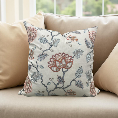 Designer Fabric Grand Bouquet Sorbet 22x22" Knife Edge Decorative Throw Pillow