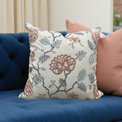 Designer Fabric Grand Bouquet Sorbet 22x22" Knife Edge Decorative Throw Pillow