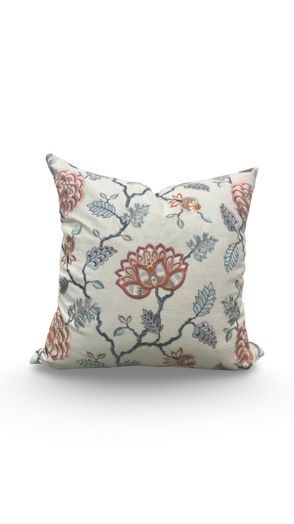 Designer Fabric Grand Bouquet Sorbet 22x22" Knife Edge Decorative Throw Pillow